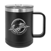 Cargar imagen en el visor de la galería, Happy Halloween flying Skull - MUG - engraved Insulated Stainless steel