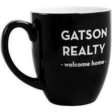 Cargar imagen en el visor de la galería, Engraved Black Ceramic Bistro Coffee Mug - DESIGN YOUR OWN - Custom - Personalized