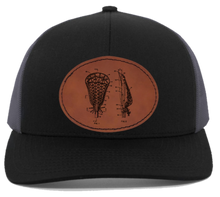Load image into Gallery viewer, lacrosse Leather Patch Hat - engraved