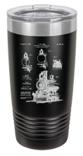 Cargar imagen en el visor de la galería, Locomotive Engine - railroad lantern - engraved Tumbler - insulated stainless steel travel mug
