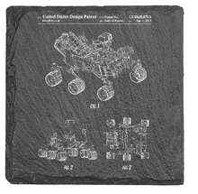 Load image into Gallery viewer, Mars Rover Patent drawing - Laser engraved fine Slate Coaster