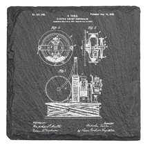Load image into Gallery viewer, Nikola Tesla Electric Circuit Controller - Laser engraved fine Slate Coaster