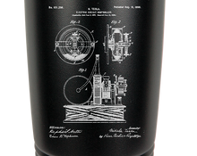 Load image into Gallery viewer, Tesla Electric Circuit Controller Patent drawing - engraved Tumbler - insulated stainless steel travel mug