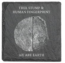 Load image into Gallery viewer, Tree Rings and FingerPrint - NATURE - Laser engraved fine Slate Coaster