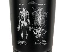 Cargar imagen en el visor de la galería, skeleton drawing - engraved Tumbler - insulated stainless steel travel mug