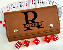 Load image into Gallery viewer, Leather Poker playing card Set w/ Dice - DESIGN YOUR OWN - Custom - Personalized
