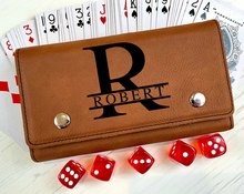 Charger l'image dans la galerie, Leather Poker playing card Set w/ Dice - DESIGN YOUR OWN - Custom - Personalized
