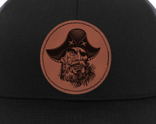 Cargar imagen en el visor de la galería, Pirate Black beard - engraved Leather Patch hat