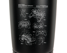 Load image into Gallery viewer, Playstation PS2 Controller Patent drawing - engraved Tumbler - insulated stainless steel travel mug