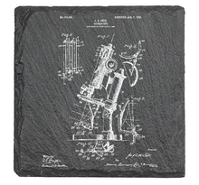 Cargar imagen en el visor de la galería, Science Lab Chemistry 1908 Microscope - Laser engraved fine Slate Coaster