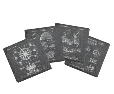 Disney - 4-piece engraved fine Slate coaster set - Quotes and Mickey & Minnie Patent drawing
