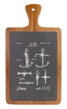 Cargar imagen en el visor de la galería, Ship Anchor - Engraved Slate & Wood Cutting board
