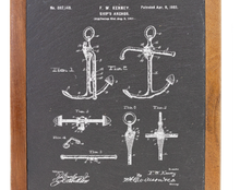 Load image into Gallery viewer, Ship Anchor - Engraved Slate &amp; Wood Cutting board

