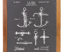 Cargar imagen en el visor de la galería, Ship Anchor - Engraved Slate & Wood Cutting board