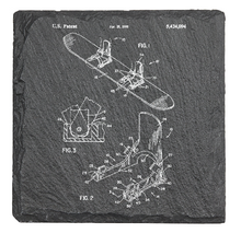 Load image into Gallery viewer, Snowboard equipment patent - Laser engraved fine Slate Coaster