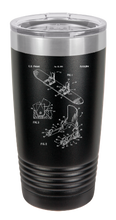 Load image into Gallery viewer, Snowboard Patent drawing - engraved Tumbler - insulated stainless steel travel mug