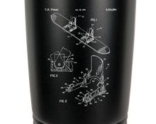 Load image into Gallery viewer, Snowboard Patent drawing - engraved Tumbler - insulated stainless steel travel mug