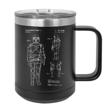 Load image into Gallery viewer, Star Wars Boba Fett patent drawing - MUG - engraved Insulated Stainless steel
