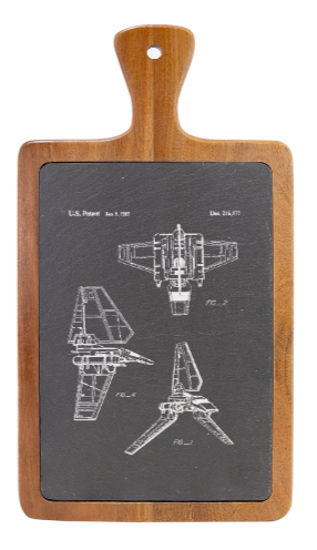 Star Wars Imperial army Shuttle - Engraved Slate & Wood Cutting board