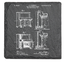 Load image into Gallery viewer, Steinway PIANO patent drawing - Laser engraved fine Slate Coaster