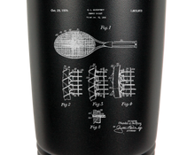 Load image into Gallery viewer, Godfrey Tennis Racket - engraved Tumbler - insulated stainless steel travel mug