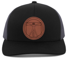 Load image into Gallery viewer, The Vitruvian Man HAT - Engraved Leather Patch - Leonardo da Vinci