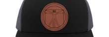 Load image into Gallery viewer, The Vitruvian Man HAT - Engraved Leather Patch - Leonardo da Vinci
