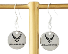 Load image into Gallery viewer, USAF - United States Air Force charm pendant Earrings
