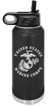 Load image into Gallery viewer, USMC Engraved Water Bottle 32 oz