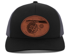 Load image into Gallery viewer, Fishing Reel HAT - Engraved leather patch hat
