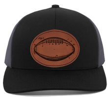 Load image into Gallery viewer, Football engraved Leather Patch hat
