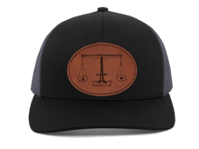 Load image into Gallery viewer, Scales of justice engraved Leather Patch hat