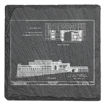 Load image into Gallery viewer, Frank Lloyd Wright - 3-piece engraved fine Slate coaster set
