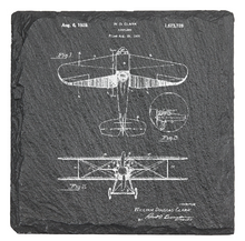 Load image into Gallery viewer, Bi-Plane 1920s - Laser engraved fine Slate Coaster