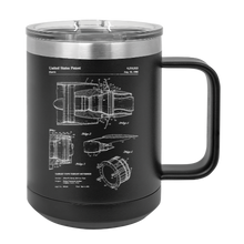 Load image into Gallery viewer, Jet Engine aviation thruster patent drawing - MUG - engraved Insulated Stainless steel