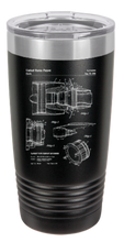 Load image into Gallery viewer, Jet Engine aviation thruster patent drawing - engraved Tumbler - insulated stainless steel travel mug