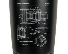 Load image into Gallery viewer, Jet Engine aviation thruster patent drawing - engraved Tumbler - insulated stainless steel travel mug
