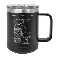 Load image into Gallery viewer, Basketball Net patent drawing - MUG - engraved Insulated Stainless steel
