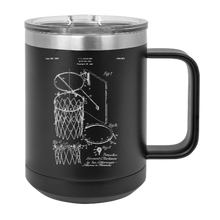 Load image into Gallery viewer, Basketball Net patent drawing - MUG - engraved Insulated Stainless steel
