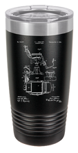 Cargar imagen en el visor de la galería, Barber Chair patent drawing - engraved Tumbler - insulated stainless steel travel mug
