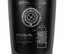 Load image into Gallery viewer, Roulette Wheel vintage casino patent drawing - engraved Tumbler - insulated stainless steel travel mug