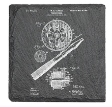 Load image into Gallery viewer, Fishing Reel - Laser engraved fine Slate Coaster
