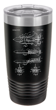 Load image into Gallery viewer, NASA Space Shuttle patent drawing - engraved Tumbler - insulated stainless steel travel mug