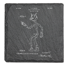 Load image into Gallery viewer, Reddy Kilowatt Electric man - Electrical Engineer - Laser engraved fine Slate Coaster