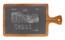Load image into Gallery viewer, Roller Coaster drawing 1920s Vintage amusment ride - Slate & Wood Cutting board