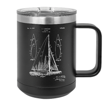 Load image into Gallery viewer, 1920s Vintage Sailboat patent design - MUG - engraved Insulated Stainless steel
