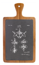 Load image into Gallery viewer, Ship Wheel - Engraved Slate &amp; Wood Cutting board
