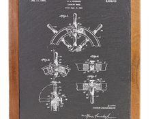 Load image into Gallery viewer, Ship Wheel - Engraved Slate & Wood Cutting board