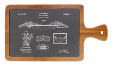 Load image into Gallery viewer, San Francisco Golden Gate Bridge Patent Drawing - Engraved Slate & Wood Cutting board