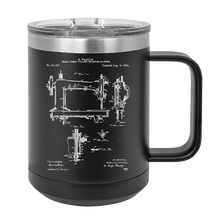Load image into Gallery viewer, Sewing Machine Patent Drawing - MUG - engraved Insulated Stainless steel